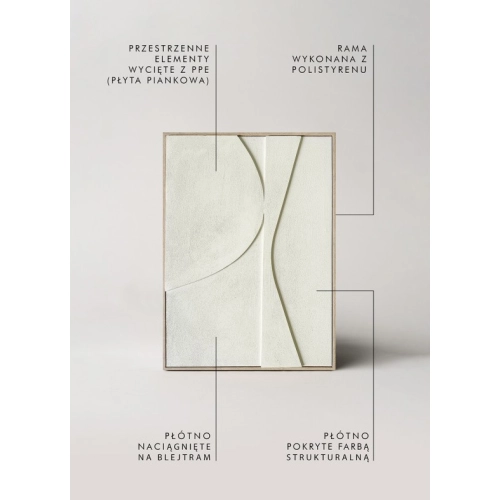OBRAZ 3D RELIEF NO2 ECRU
